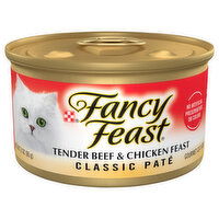 Fancy Feast Cat Food, Tender Beef & Chicken Feast, Classic Pate, 3 Ounce