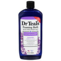 Dr Teal's Foaming Bath with Pure Epsom Salt, Soothe & Sleep with Lavender, 34 Fluid ounce