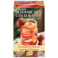 Bigelow Botanicals Cold Water Infusion, Caffeine Free, Strawberry Lemon Orange Blossom, Tea Bags, 18 Each