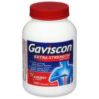 Gaviscon Antacid, Extra-Strength, Chewable Tablets, Cherry Flavor, 100 Each