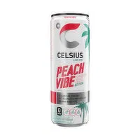 CELSIUS Sparkling Peach Vibe, Essential Energy Drink, 12 Fluid ounce