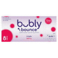 Bubly Bounce Caffeinated Sparkling Water Triple Berry, 8 Each