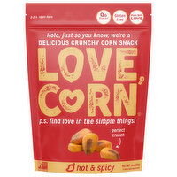 Love Corn Crunchy Hot & Spicy Corn Snack, 4 Ounce