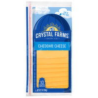 Crystal Farms Cheese Slices, Cheddar, 10 Each