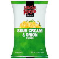 Uncle Ray's Potato Chips, Sour Cream & Onion Flavored, 4.5 Ounce