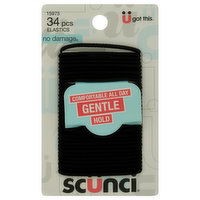 Scunci No Damage Elastics, Gentle Hold, 34 Each