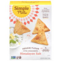 Simple Mills Pita Crackers, Veggie Flour, Himalayan Salt, 4.25 Ounce