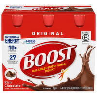 Boost Balanced Nutritional Drink, Rich Chocolate, Original, 6 Each