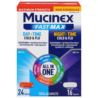 Mucinex Fast Max Maximum Strength Day Time/Night Time Cold & Flu, 40 Each