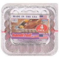 Handi-Foil Poultry Pans & Lids, 4 Pack, 4 Each