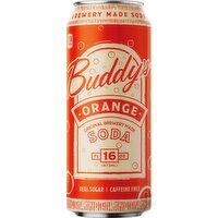 Buddy's Soda Orange Soda Can, 16 Fluid ounce