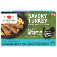 Applegate Naturals Breakfast Sausage, Savory Turkey, 10 Each