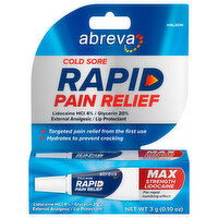Abreva Pain Relief, Rapid, Cold Sore, 0.1 Ounce