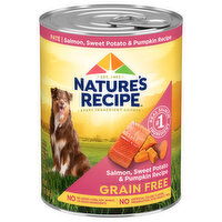 Nature's Recipe Grain Free Adult Salmon, Sweet Potato & Pumpkin Recipe Dog Food, 13 Ounce