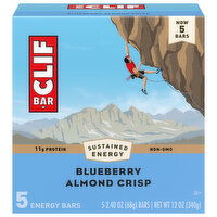 Clif Bar Energy Bars, Blueberry Almond Crisp, 5 Each