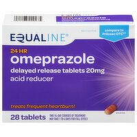 Equaline Omeprazole, 24 Hr, Acid Reducer, 20 mg, Delayed Release Tablets, 28 Each