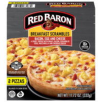Red Baron Pizzas, Bacon, Egg and Cheese, Breakfast Scrambles, 2 Each