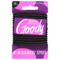 Goody Ouchless Elastics, Black, 15 Each