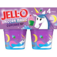 Jell-O Unicorn Magic Cupcake Ready-to-Eat Pudding Cups Snack, 4 Each