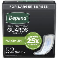 Depend Guards, Maximum, for Men, 52 Each