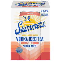Skimmers Vodka Iced Tea, Non-Carbonated, Peach, 4 Each