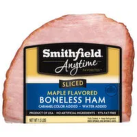 Smithfield Anytime Favorites Ham, Boneless, Maple Flavored, Sliced, 1.5 Pound