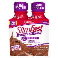 SlimFast Meal Replacement Shake, Creamy Chocolate, High Protein, 4 Each