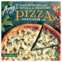 Amy's Pizza, Hand-Stretched Crust, Spinach, 14 Ounce