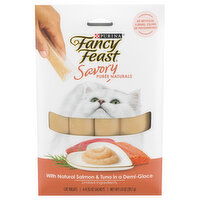 Fancy Feast Cat Treats, with Natural Salmon & Tuna in a Demi-Glace, Savory Puree Naturals, 4 Each