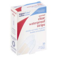 Equaline Bandages, Clear Waterproof Strips, Assorted, 30 Each