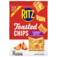 RITZ Toasted Chips Roasted Garlic Crackers, Party Snacks, 8.1 Ounce