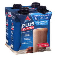 Atkins Plus Shakes, Creamy Milk Chocolate, 4 Each