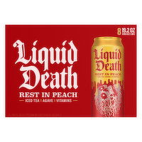 Liquid Death Iced Tea, Rest in Peach, King Size Cans, 8 Each