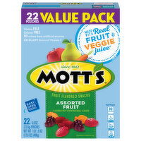 Mott's Fruit Flavored Snacks, Assorted Fruit, Value Pack, 22 Each