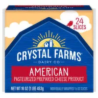 Crystal Farms Cheese Slices, American, 24 Each