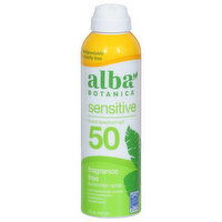 Alba Botanica Sunscreen Spray, Sensitive, Fragrance Free, Broad Spectrum SPF 50, 5 Fluid ounce