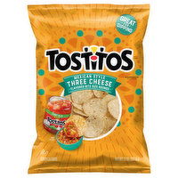 Tostitos Tortilla Chips, Three Cheese, Mexican Style, Bite Size Rounds, 11 Ounce