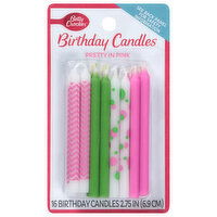 Betty Crocker Birthday Candles, Pretty in Pink, 16 Each