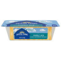 Crystal Farms Cheese Slices, Marble Jack, Cracker Cuts, 24 Each