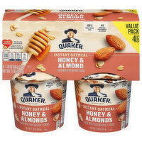 Quaker Instant Oatmeal, Honey & Almond, Value Pack, 4 Each