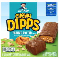 Quaker Chewy Dipps Peanut Butter Flavor Granola Bars, 6 Each