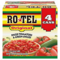 Ro-Tel Diced Tomatoes & Green Chilies, Original, 4 Cans, 4 Each