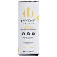Uptime Zero Sugar Mango Pineapple Energy Drink, 12 Fluid ounce
