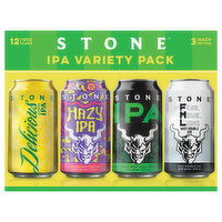 Stone Beer, IPA Variety Pack, 12 Each