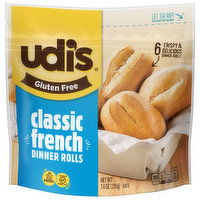 Udi's Dinner Rolls, Gluten Free, Classic French, 6 Each