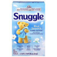Snuggle Blue Sparkle Cuddle-Up Fresh Dryer Sheets, 80 Each