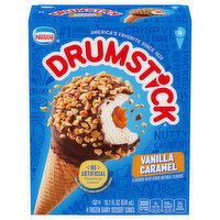 Drumstick Frozen Dairy Dessert Cones, Vanilla Caramel, 4 Each