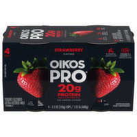 Oikos Pro Yogurt, Cultured, Ultra-Filtered Milk, Strawberry, 4 Pack, 4 Each