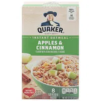 Quaker Oatmeal, Apples & Cinnamon, Instant, 10 Each