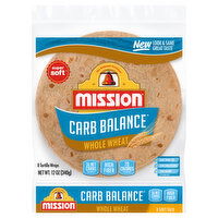 Mission Carb Balance Tortilla Wraps, Super Soft, Soft Taco, 8 Each